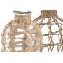 Jarrón Home ESPRIT Transparente Marrón claro Cristal Natural Mediterráneo 12 x 12 x 33 cm (2 Unidades)