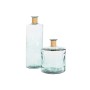 Jarrón Home ESPRIT Transparente Junco Cristal reciclado Natural 25 x 25 x 75 cm
