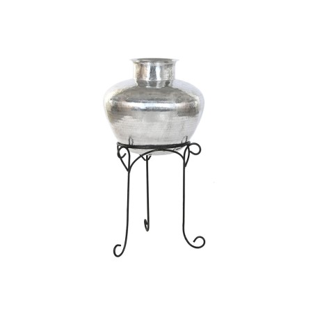 Vase Home ESPRIT Noir Argenté Aluminium 45 x 45 x 95 cm