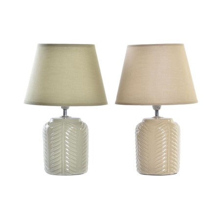 Lampe de bureau DKD Home Decor 25W Beige Menthe 220 V Tropical Feuille d'une plante (23 x 23 x 35 cm) (2 Unités)