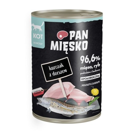 Comida para gato PAN MIĘSKO Mr. Meat Chicken con bacalao Pollo 400 g