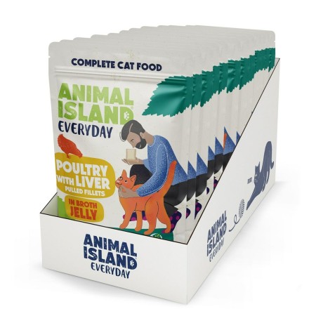 Comida para gato ANIMAL ISLAND Everyday Poultry and liver in jelly 12 x 85 g