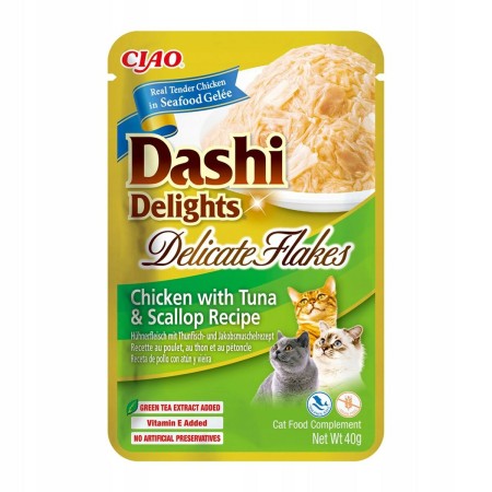 Snack para Gatos Inaba Dashi Delights Delicate Flakes Pollo 40 g