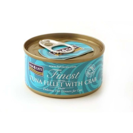 Aliments pour chat FISH4DOGS FISH4CATS Tuna fillet with crab Poisson 70 g