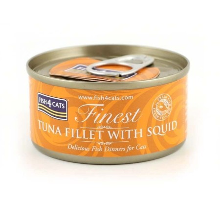 Aliments pour chat FISH4DOGS FISH4CATS Tuna fillet with squid Poisson 70 g