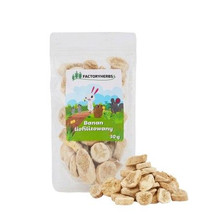 Nourriture pour lapins Factoryherbs Freeze-dried banana Chinchilla Cochon d'Inde Hamster Rat Souris Rongeurs Oiseaux