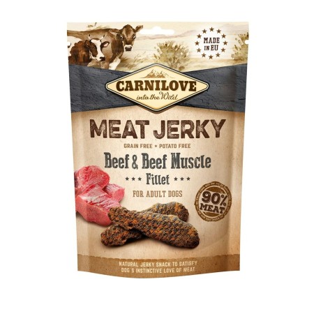 Pienso Carnilove Meat Jerky Beef & Beef muscle fillet Adulto Pavo Ternera 100 g
