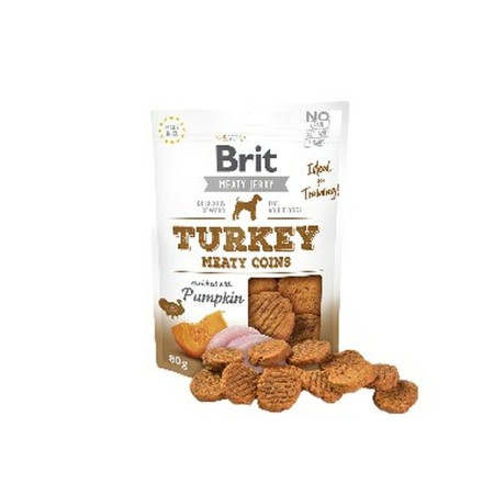 Snack para Perros Brit Jerky Turkey Meaty Coins Pollo Pavo 80 g