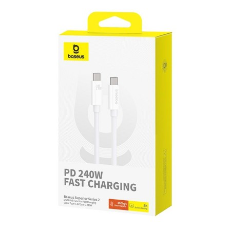 Cable USB-C a USB-C Baseus P10365200211-02 Blanco 1 m