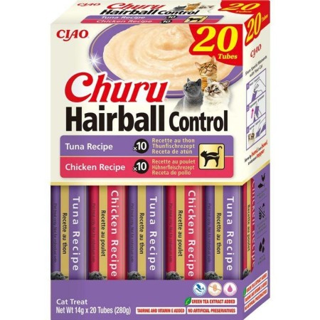 Snack para Gatos Inaba Churu Hairball control Tuna and chicken recipe