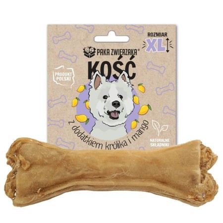 Snack pour chiens Paka Zwierzaka Bone with rabbit and mango XL 17 cm Lapin 115 g