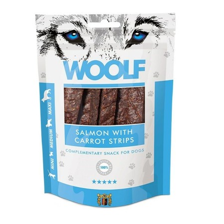 Snack pour chiens Woolf Salmon with carrot strips Saumon 100 g