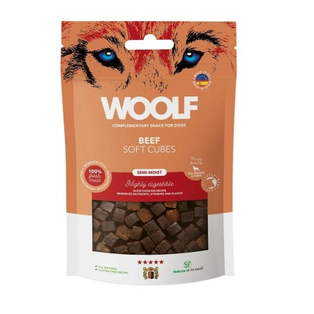 Snack para Perros Woolf Soft Cubes Beef Carne de vacuno 100 g