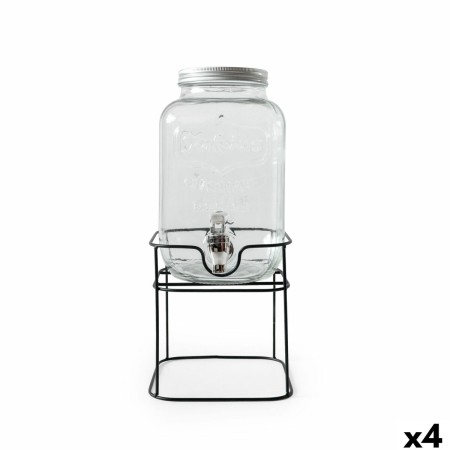 Distributeur de boissons La Mediterránea Rustik Métal verre 4 L 17 x 17 x 30,5 cm (4 Unités)