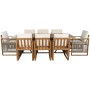 Conjunto de Mesa con Sillas Home ESPRIT Marrón Cuerda Madera de eucalipto 230 x 100 x 75 cm