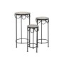 Juego de 3 mesas Home ESPRIT Negro 30 x 30 x 69 cm (3 Piezas)