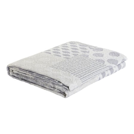 Colcha DKD Home Decor Beige Gris Cama de 90 Cama de 150 180 x 260 x 1 cm