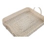 Juego de Bandejas Home ESPRIT Blanco Natural Bambú Ratán 45 x 35 x 13 cm