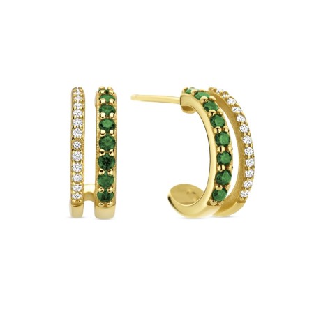 Pendientes Mujer New Bling 9NB-1579 Dorado Verde