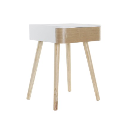 Table de Nuit DKD Home Decor Blanche Naturel Bois (35 x 34,5 x 52 cm)