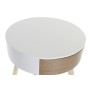 Table de Nuit DKD Home Decor Blanche Naturel Ronde Bois (40 x 40 x 52 cm)