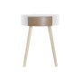 Table de Nuit DKD Home Decor Blanche Naturel Ronde Bois (40 x 40 x 52 cm)