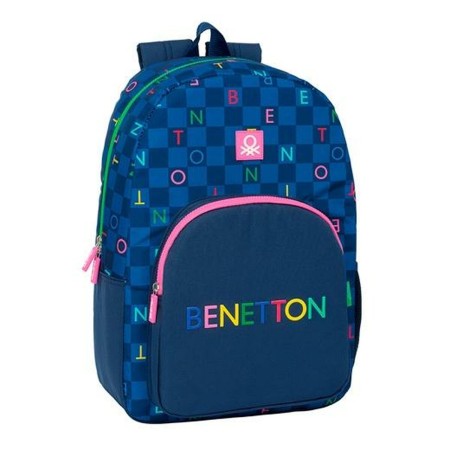 Mochila Escolar Benetton Damero 30 x 46 x 14 cm