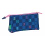 Trousse Fourre-Tout Triple Benetton Damero 22 x 12 x 3 cm