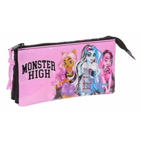 Trousse Fourre-Tout Triple Monster High 22 x 12 x 3 cm