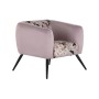 Fauteuil DKD Home Decor Noir Rose Métal Polyester (75 x 71 x 71 cm)