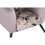 Fauteuil DKD Home Decor Noir Rose Métal Polyester (75 x 71 x 71 cm)