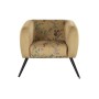 Fauteuil DKD Home Decor Noir Métal Polyester Jaune (75 x 71 x 71 cm)