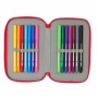 Pochette à crayons triple Hello Kitty Iconic Rouge 12,5 x 19,5 x 5,5 cm