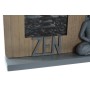 Cadre photo DKD Home Decor Zen Bois Buda Gris Marron Aluminium Résine (34 x 5 x 28 cm) (2 Unités)