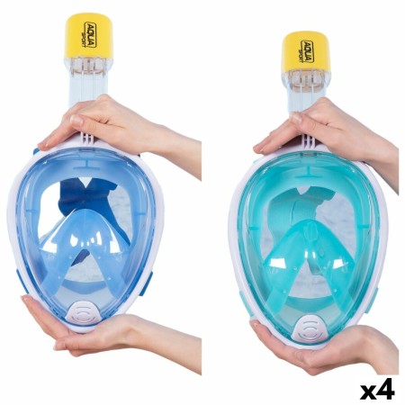 Máscara de Snorkel con Soporte para Cámara Deportiva AquaSport Azul Turquesa (4 Unidades)