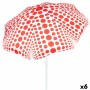 Sombrilla de playa Aktive Rojo 200 x 205 x 200 cm (6 Unidades)