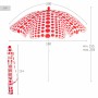 Sombrilla de playa Aktive Rojo 200 x 205 x 200 cm (6 Unidades)