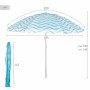 Sombrilla de playa Aktive Azul Ø 200 cm 200 x 190 x 200 cm (6 Unidades)