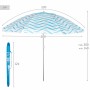 Sombrilla de playa Aktive Azul Ø 220 cm 220 x 200 x 220 cm (6 Unidades)