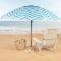 Sombrilla de playa Aktive Azul Ø 220 cm 220 x 200 x 220 cm (6 Unidades)