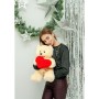 Oso de Peluche GO GIFT FRANK 50 CR Crema Felpa Corazón 50 cm