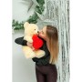 Oso de Peluche GO GIFT FRANK 50 CR Crema Felpa Corazón 50 cm