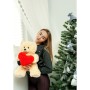 Oso de Peluche GO GIFT FRANK 50 CR Crema Felpa Corazón 50 cm