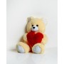 Oso de Peluche GO GIFT FRANK 50 CR Crema Felpa Corazón 50 cm