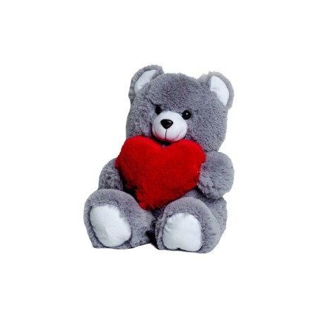 Ours en peluche GO GIFT FRANK 50 GR Gris Tissu Peluche Coeur 50 cm