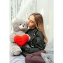Ours en peluche GO GIFT FRANK 50 GR Gris Tissu Peluche Coeur 50 cm