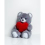 Ours en peluche GO GIFT FRANK 50 GR Gris Tissu Peluche Coeur 50 cm