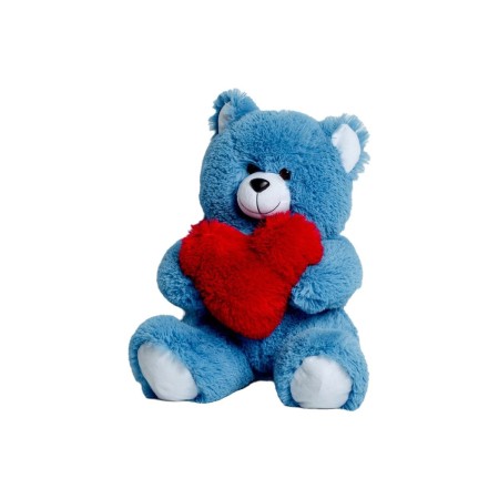 Ours en peluche GO GIFT FRANK 50 BL Bleu Tissu Peluche Coeur 50 cm