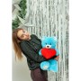 Ours en peluche GO GIFT FRANK 50 BL Bleu Tissu Peluche Coeur 50 cm