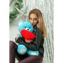 Ours en peluche GO GIFT FRANK 50 BL Bleu Tissu Peluche Coeur 50 cm
